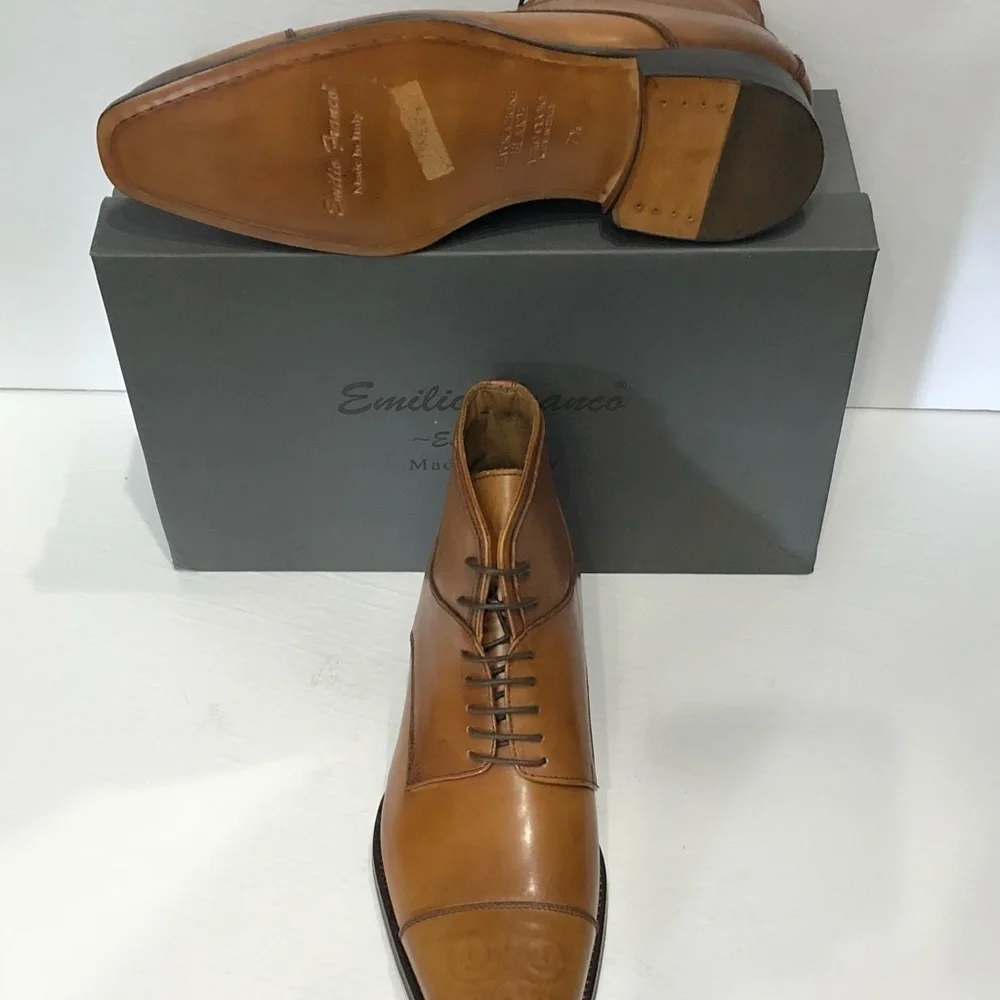 Emilio Franco ankle boot shoes point toe cognac